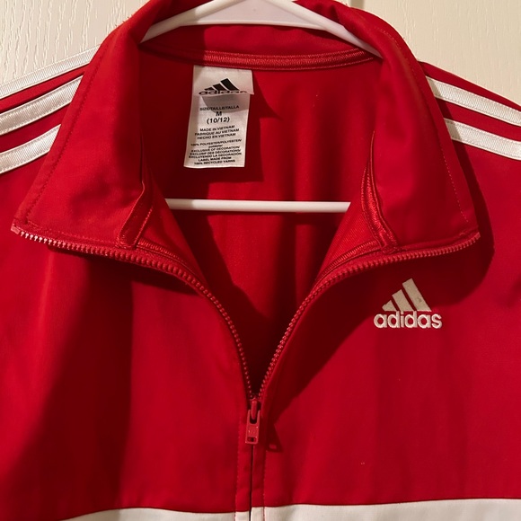 SOLD Boys size 10/12 black/red zip up Adidas Jacket EUC - Picture 3 of 6